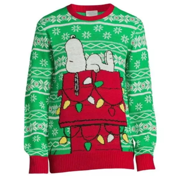 NWT Peanuts Snoopy Chillin' Dog House Christmas Ugly Sweater Adult 3XL 3XG XXXL - Picture 3 of 13
